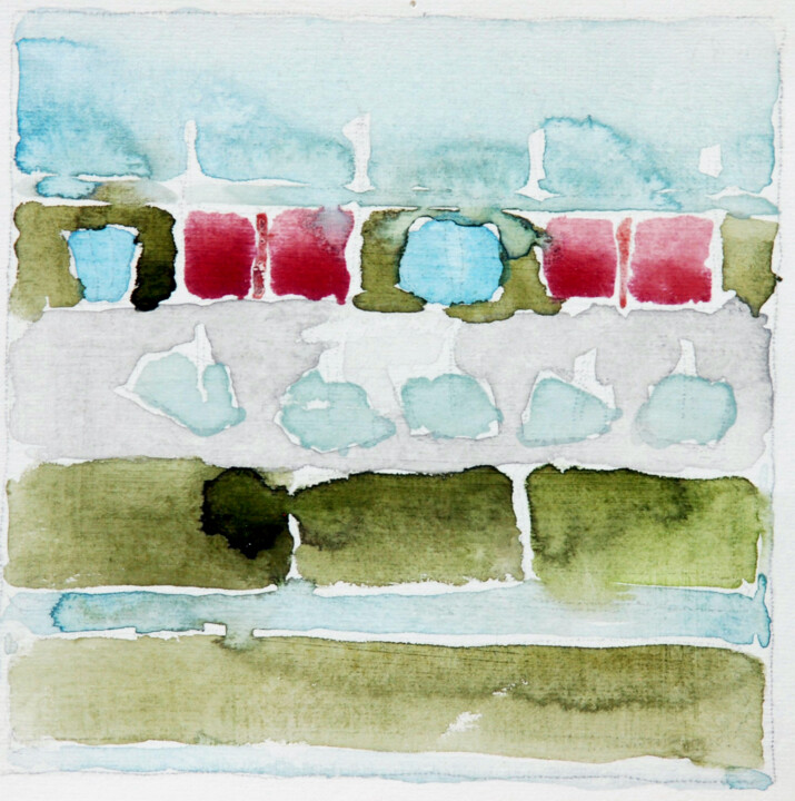 Beaucoup d’eau 绘画, 5.9x5.9 in