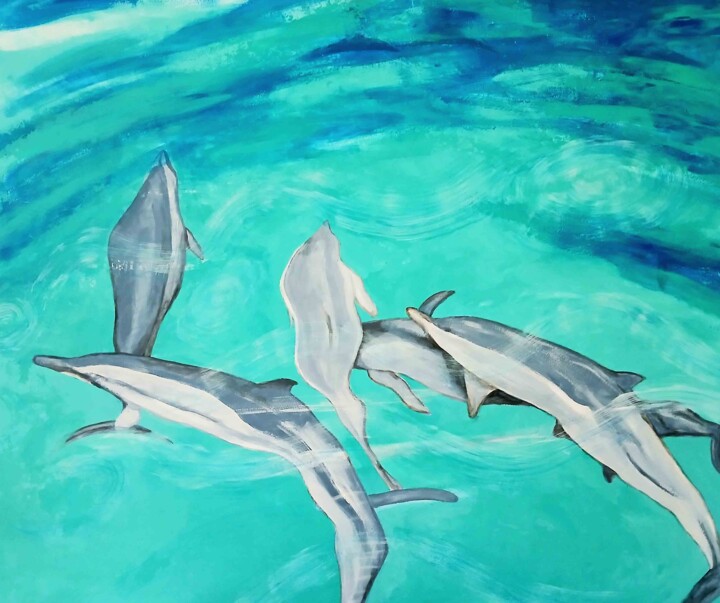 Ronde dauphins 绘画, 26x30.7 in