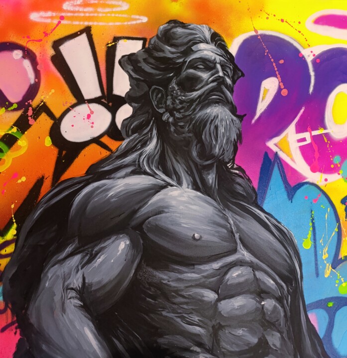 Painting titled "Derelik" by Blure, Original Artwork, Acrylic Mounted on Wood Stretcher frame