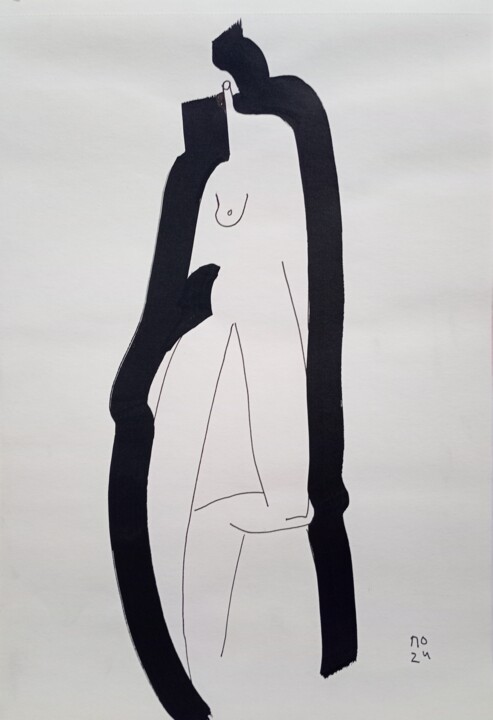 Nude with chair 绘画, 11x8.3 in