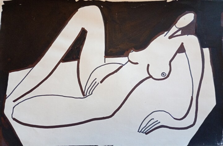 Reclining nude 4 绘画, 8.3x11.4 in