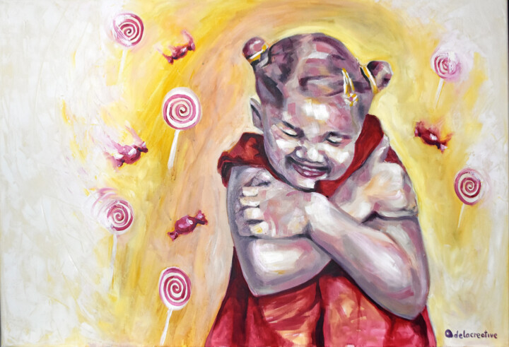 Painting titled "Self Love, a portra…" by Adelacreative, Original Artwork, Oil