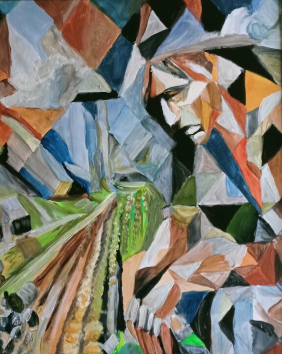 Peinture intitulée "La terre et les hom…" par Audran, Œuvre d'art originale, Pigments Monté sur artwork_cat.