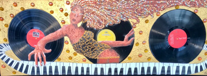 Sirène pianiste 绘画, 15.8x47.2 in