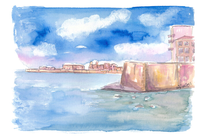 Ortigia Coastal Charm of Siracusa Seaside in Italy Pittura, 7,9x11,8 in