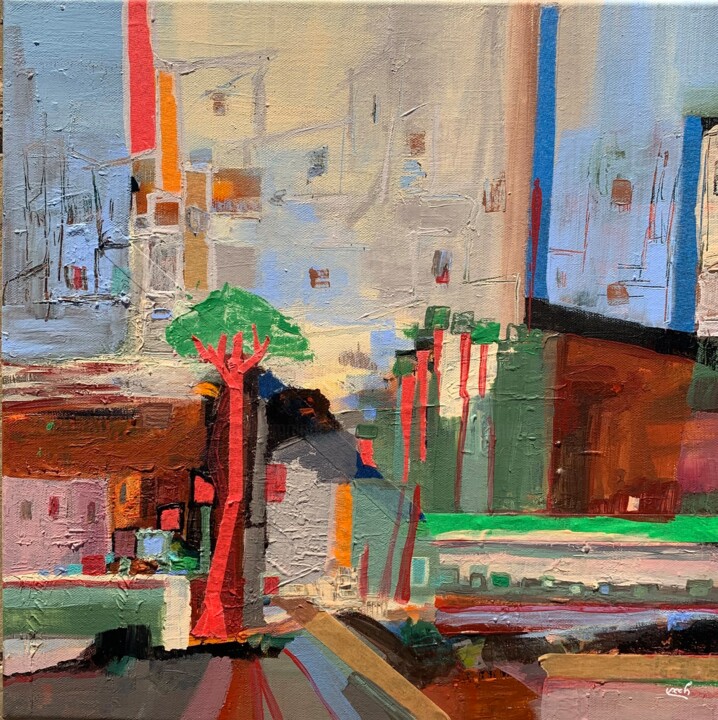 Les vallons de Rose 2 Painting, 15.8x15.8 in