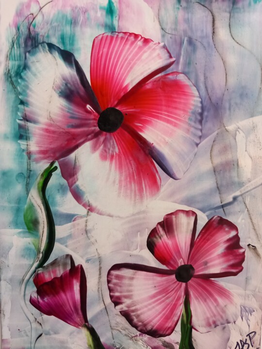pink poppy Картина, 11,7x8,3 in