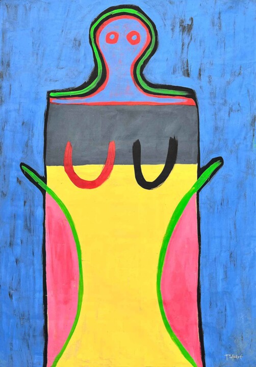 Mujer Huichol 绘画, 64.6x43.3 in