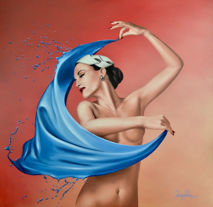 A Splash of Blue 绘画, 39.4x39.4 in
