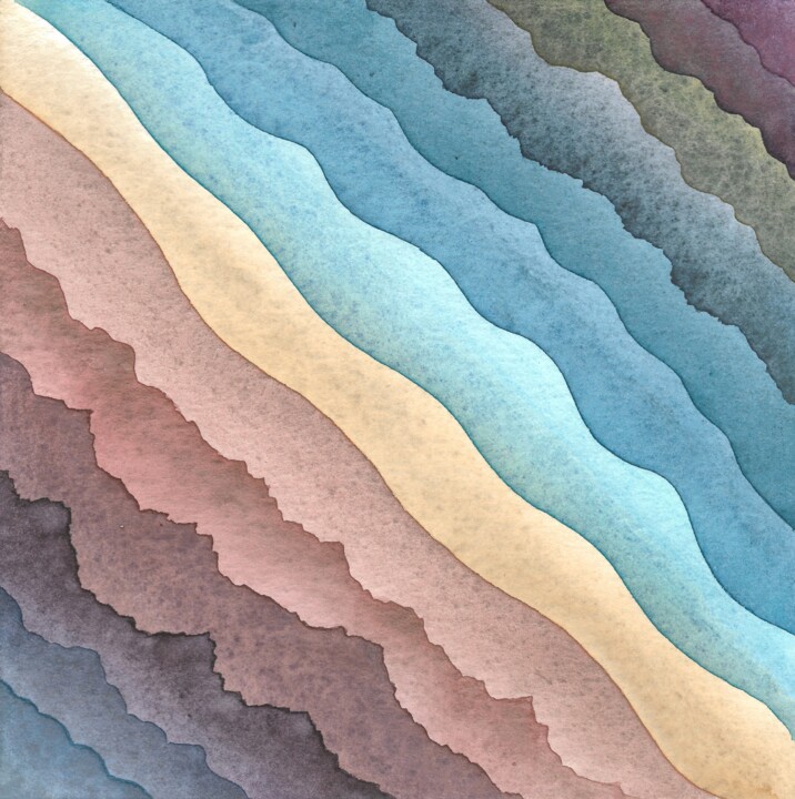 绘画 标题为“My Mars. Tsunami be…” 由Olga Boltenkova, 原创艺术品, 水彩