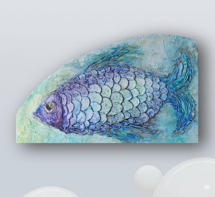 an important fish. 绘画, 9.8x17.3 in