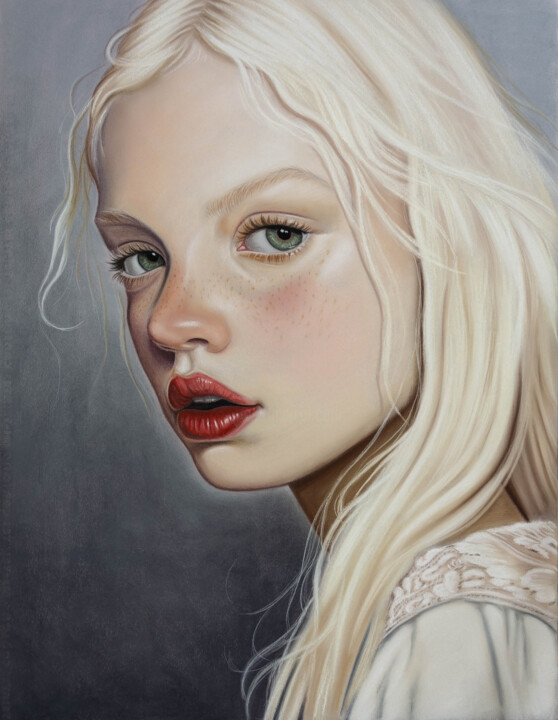 Albino girl 图画, 25.6x19.7 in