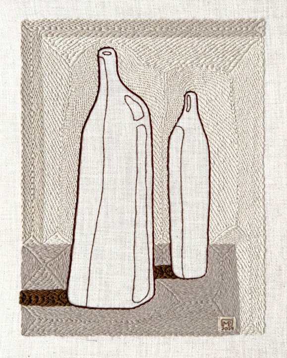 Schilderij getiteld "Vase Composition VI…" door Milena Paladino, Origineel Kunstwerk, Borduurwerk