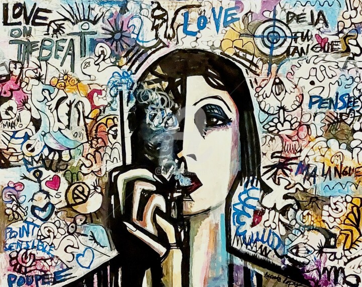 Peinture intitulée "GraffitiX" par Alexandre Lepage, Œuvre d'art originale, Acrylique Monté sur Châssis en bois