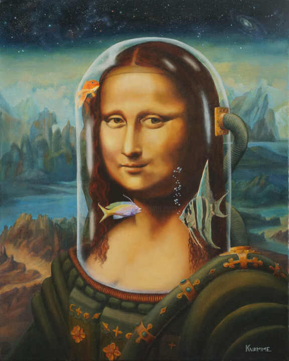 Space Mona Peinture, 20x16 in