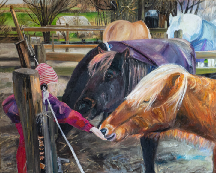 Peinture intitulée "Begegnung" par Ute Meyer, Œuvre d'art originale, Huile