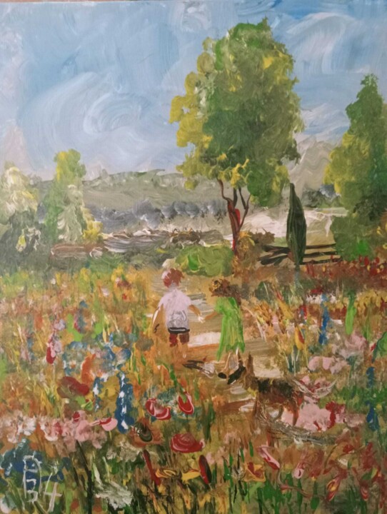 Peinture intitulée "La Méditerranée de…" par Audran, Œuvre d'art originale, Acrylique