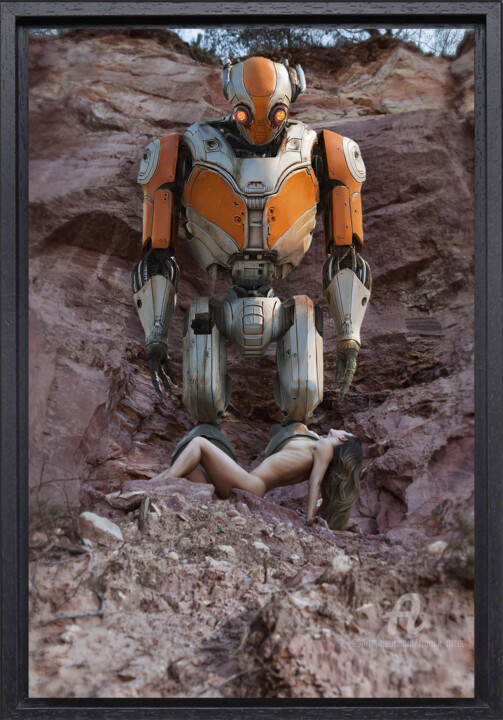 Digital Arts titled "Robot 12" by Franck Rozet, Original Artwork, Digital Photography Mounted on Aluminium