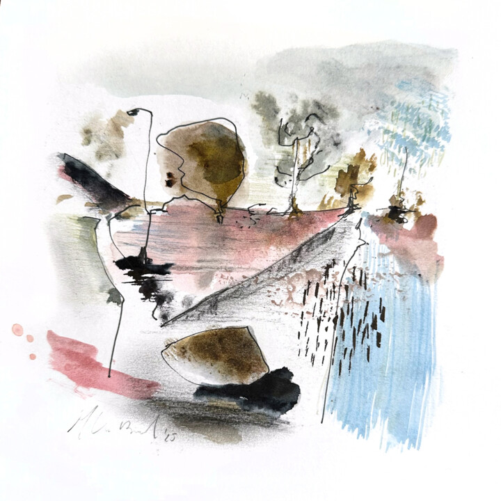 图画 标题为“ABSTRACT LANDSCAPE…” 由Isabelle Van Brussel, 原创艺术品, 水彩