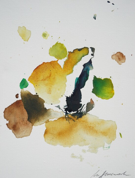 Schilderij getiteld "Seltenes Murmeltier" door Mark Hellbusch, Origineel Kunstwerk, Olie