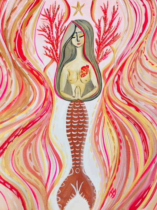 La sirène et le tako-tsubo 绘画, 19.7x15.8 in