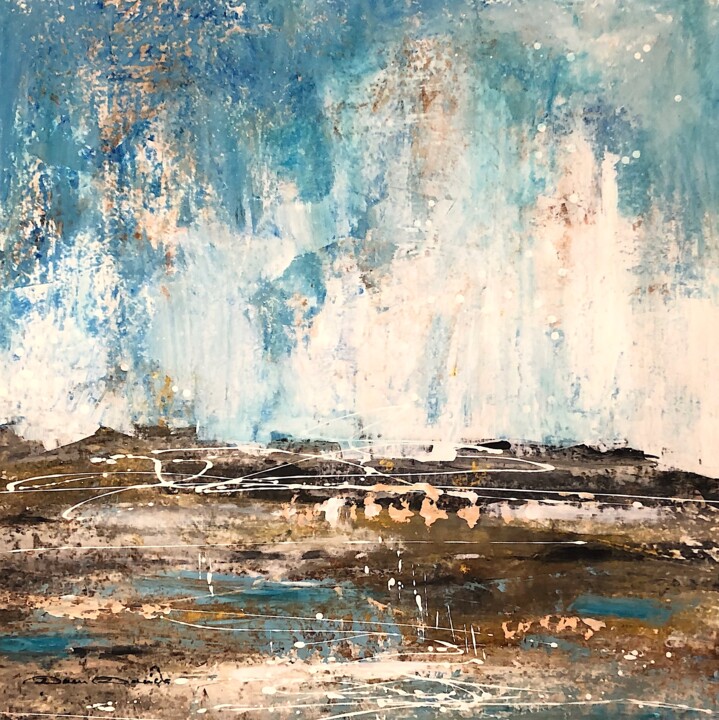 Peinture intitulée "Cielo d'azuro" par Dam Domido, Œuvre d'art originale, Acrylique