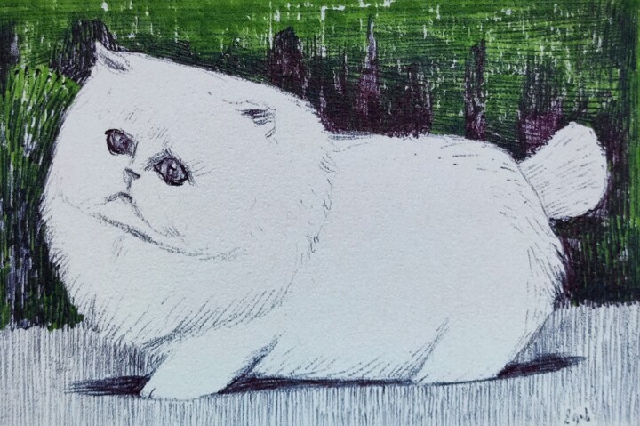 Catsegory Vol.I - 7 / Grey grass 그림, 3.5x5.1 in