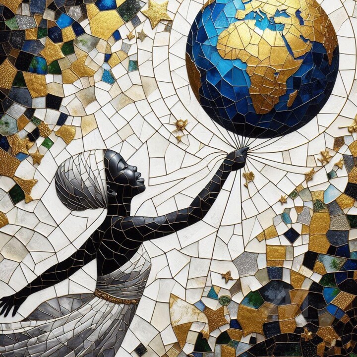 Girl with balloon of Peace 数字艺术