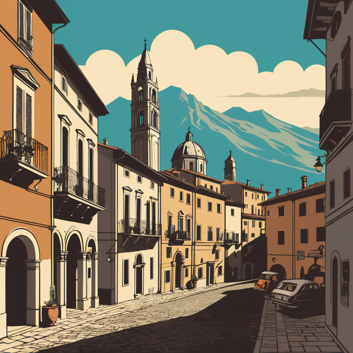Italy: Retro Modern Illustration #18 Digitale Kunst