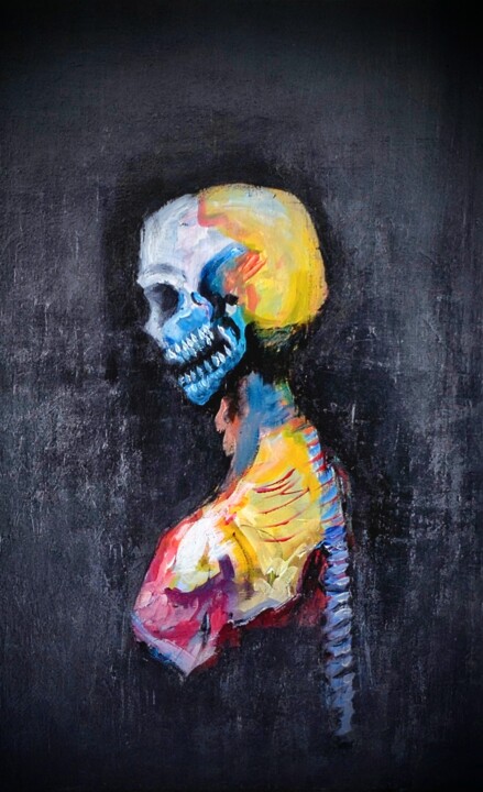 l'écho joyeux des os 绘画, 27.6x19.7 in