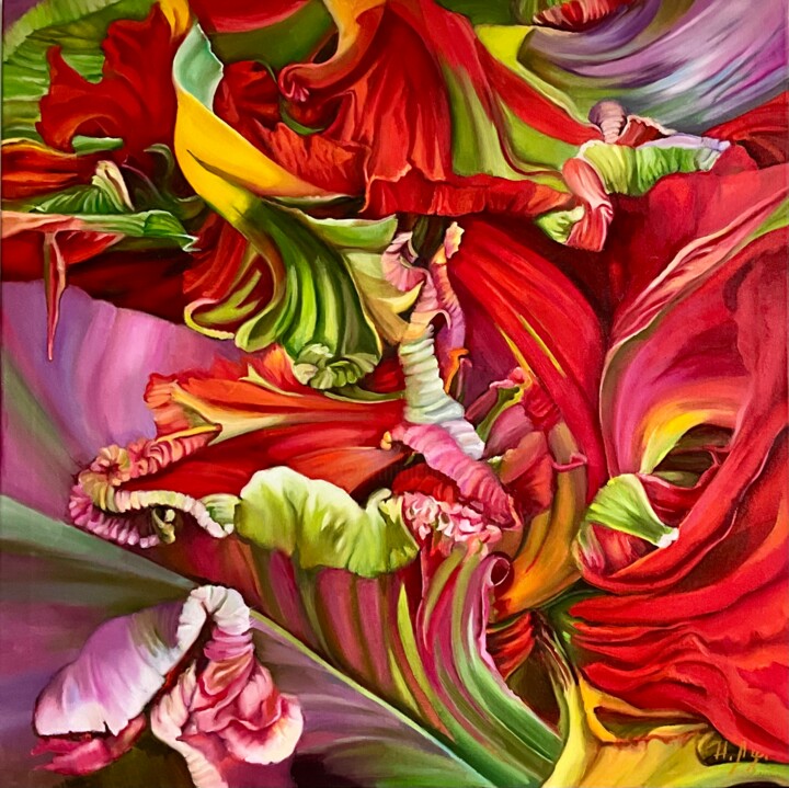 Colorful tulips Tekening, 39,4x39,4 in
