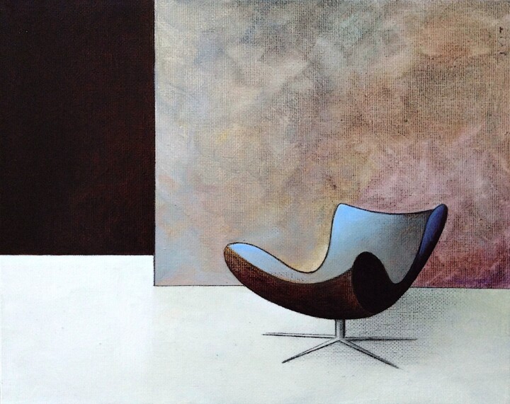Painting titled "FALLS" by Mea N. Ambrozo, Original Artwork, Acrylic Mounted on Cardboard