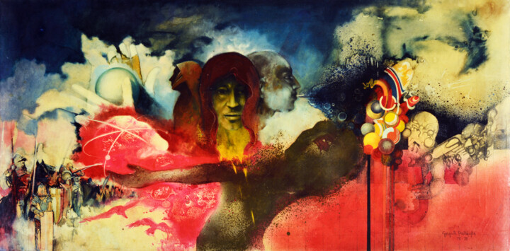 “Expocalisse Psichedelica” 绘画, 29.5x47.2 in