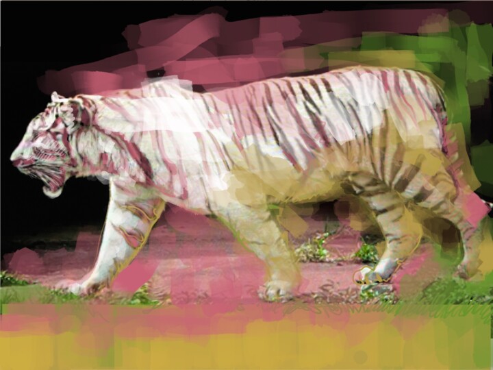 Tigre blanc 数字艺术, 31.5x47.2 in