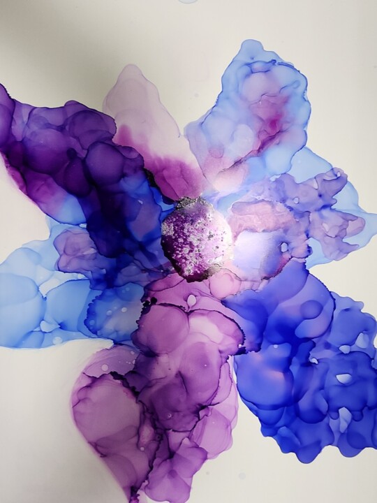 Drawing titled "Glass flower" by Elena Gozunova, Original Artwork, Ink