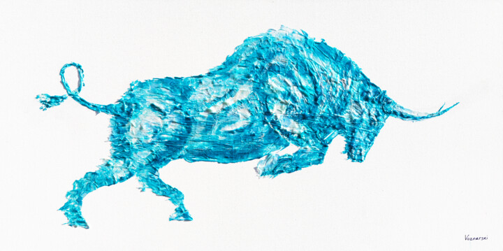 Great Bull 绘画, 24x48 in