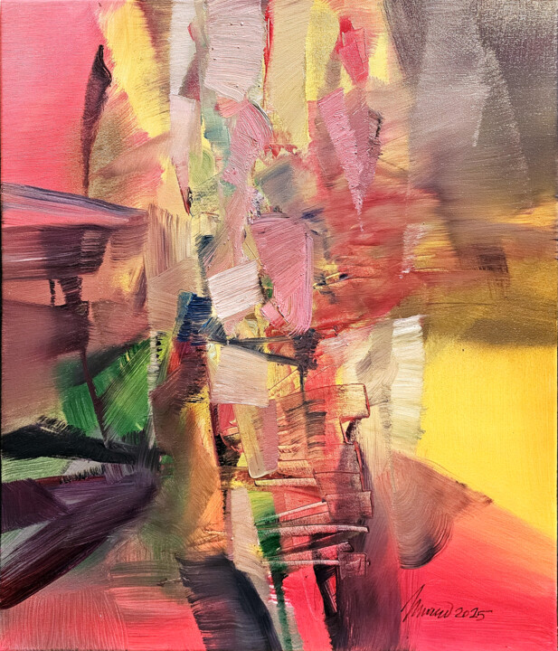 Schilderij getiteld "MOTIFYING AFTERNOON" door Nikolai Taidakov, Origineel Kunstwerk, Olie
