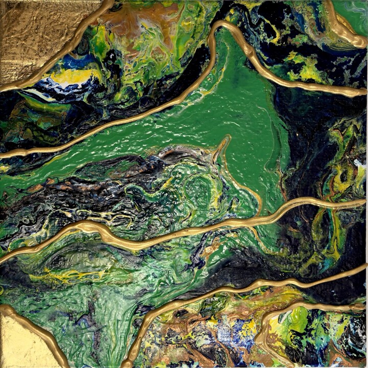 GREEN 4 Painting, 7.9x7.9 in