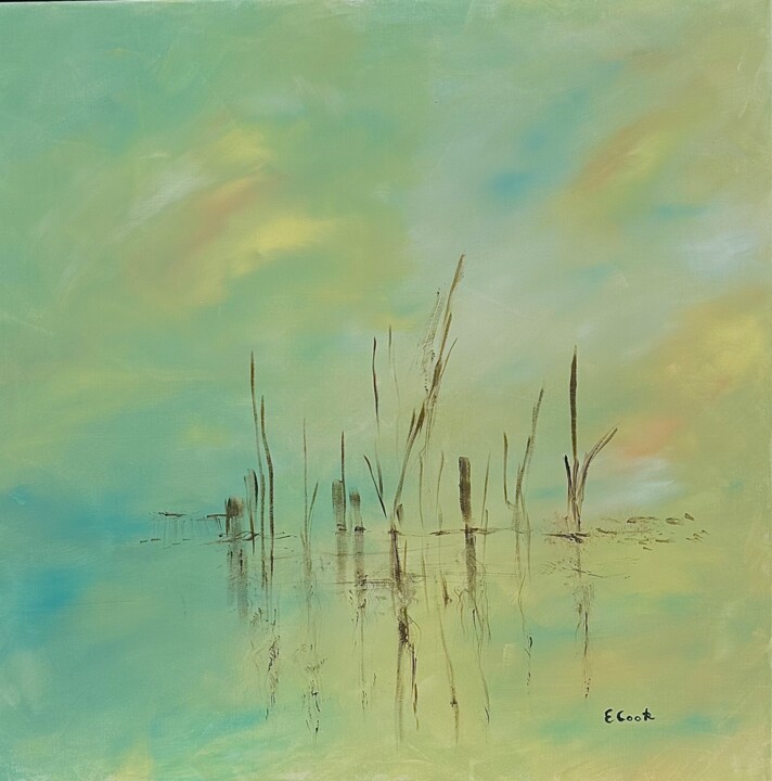 Painting titled "Silent Serenity" by Elisa Cook Benbassat Bassat, Original Artwork, Acrylic
