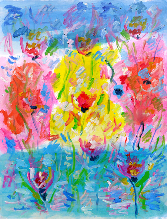 Au cœur des fleurs 绘画, 25.6x19.7 in