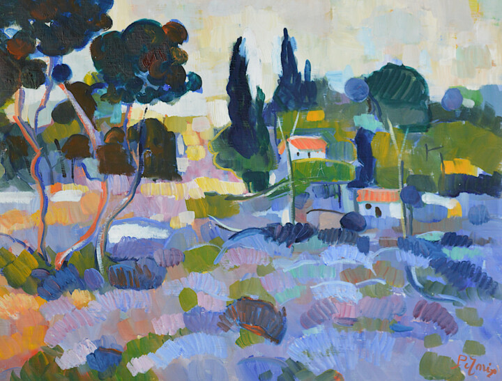 Les lavandes sauvages 绘画, 19.7x25.6 in