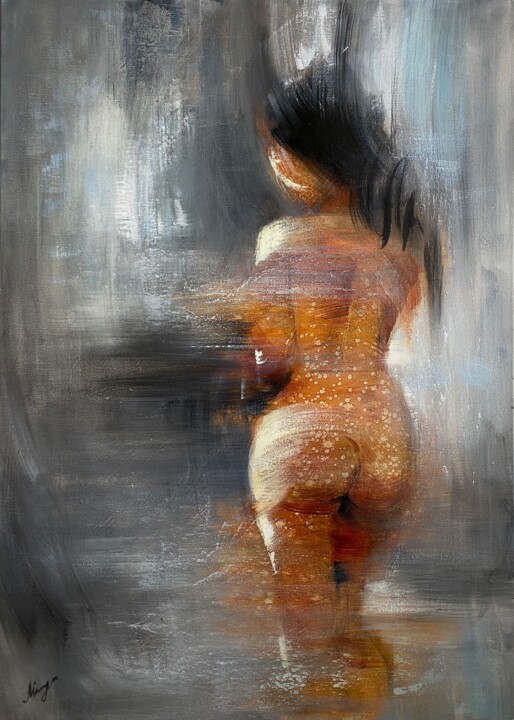 Nude oil painting expressionism 绘画, 27.6x23.6 in