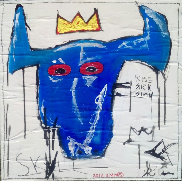 Skull blue 绘画, 19.7x19.7 in