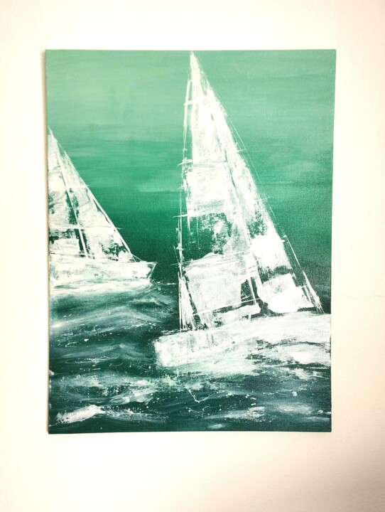 Regata in mare mosso Malarstwo, 15,8x11,8 in