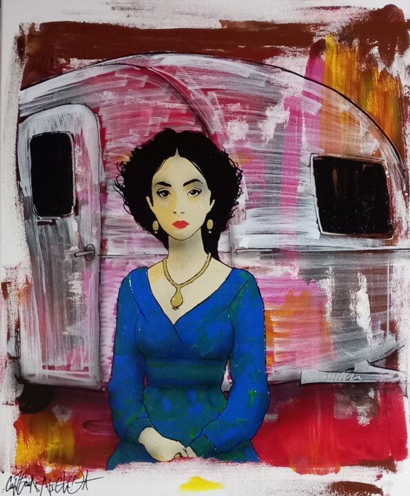 Gipsy Woman .3 绘画, 21.7x18.1 in