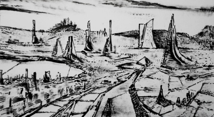 Zeichnungen mit dem Titel "Ink sketches for fu…" von Milto Sideris, Original-Kunstwerk, Tinte