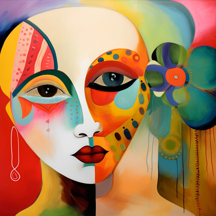 Salvador Dalí-Inspired Abstract Woman Portrait 数字艺术