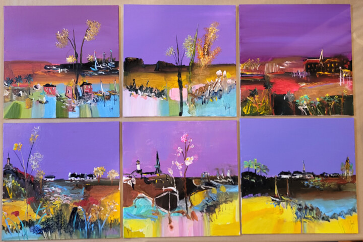 "Le ciel est Pourpre…" başlıklı Tablo Muriel Cayet tarafından, Orijinal sanat, Akrilik