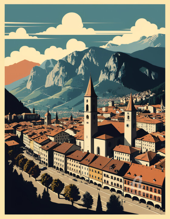 Italy: Retro Modern Illustration #23 Digitale Kunst