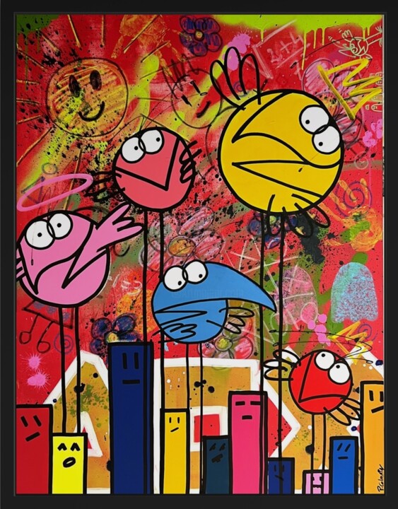 HAPPY VIBES Tablo, 45,7x35 in
